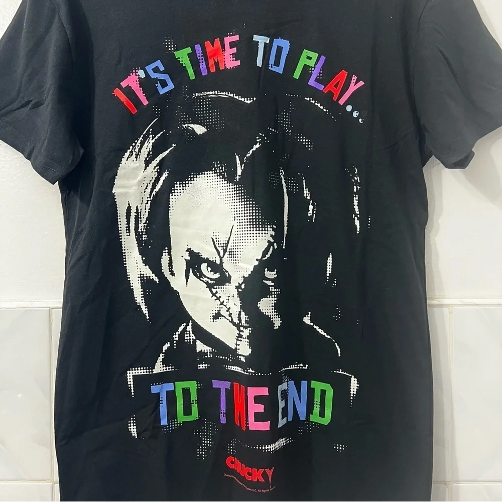 NWOT Chucky It’s Time To Play Graphic T-Shirt Halloween Spooky Horror Size Small